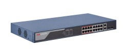 Hikvision - 16 Ports PoE + 2x Gigabit Combo Port SMART Switch
