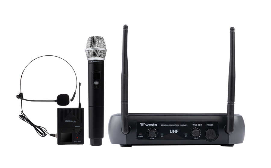  2 Kanal Uhf El + Yaka (headset) Mikrofon Seti