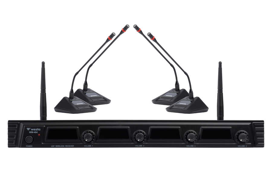  4 Kanal Uhf Masa Mikrofon Seti