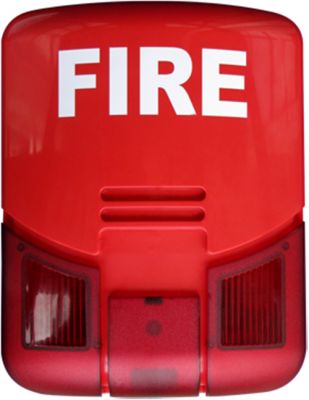 24V DC Flaşörlü 128dB Harici Siren (Kırmızı ) - 1