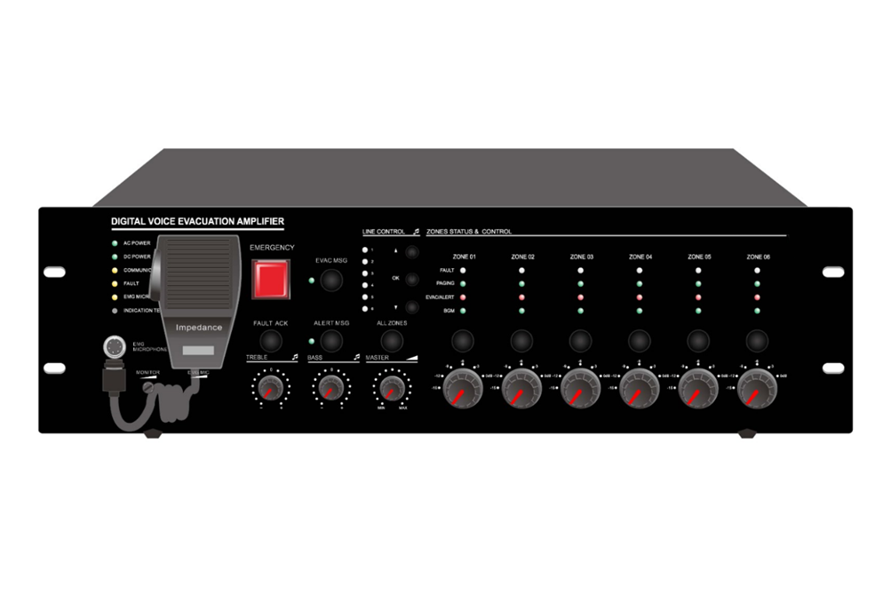 Decon - 6 Zone EVAC Controller, Built-in 240W Class-D Amplifier