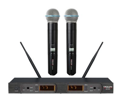 UHF Dijital Çift Anten00 100 Kanal Çift El Tipi Telsiz Mikrofon