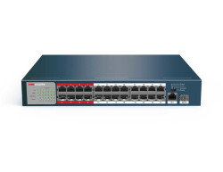 Hikvision - 24 Port 10/100 PoE + 1 Port Gigabit Uplink + 1 SFP Switch