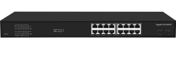 SCSI - 16 Port Gigabit PoE + 2 Port 1000M SFP Port Switch