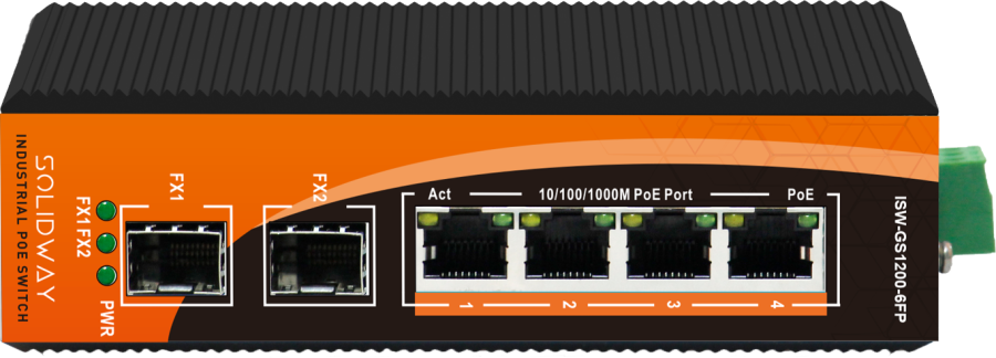  4 Port 10/100/1000m Poe Port +2 Port Gigabit Sfp Port (120 Watt), Endüstriyel Poe Gigabit Ethernet Switch (unmanaged)
