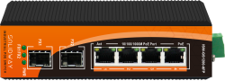 Solidway - 4 Port 10/100/1000M PoE Port +2 Port Gigabit SFP Port (120 Watt), Endüstriyel PoE Gigabit Ethernet Switch (Unmanaged)