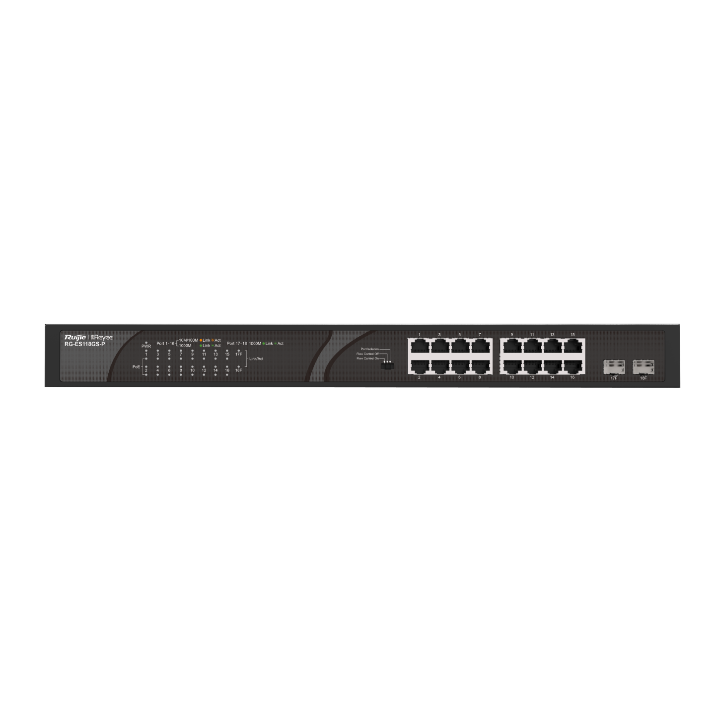  16 Port Gigabit Poe, 2 Sfp Slots Ports Yönetilmez Poe Switch 
