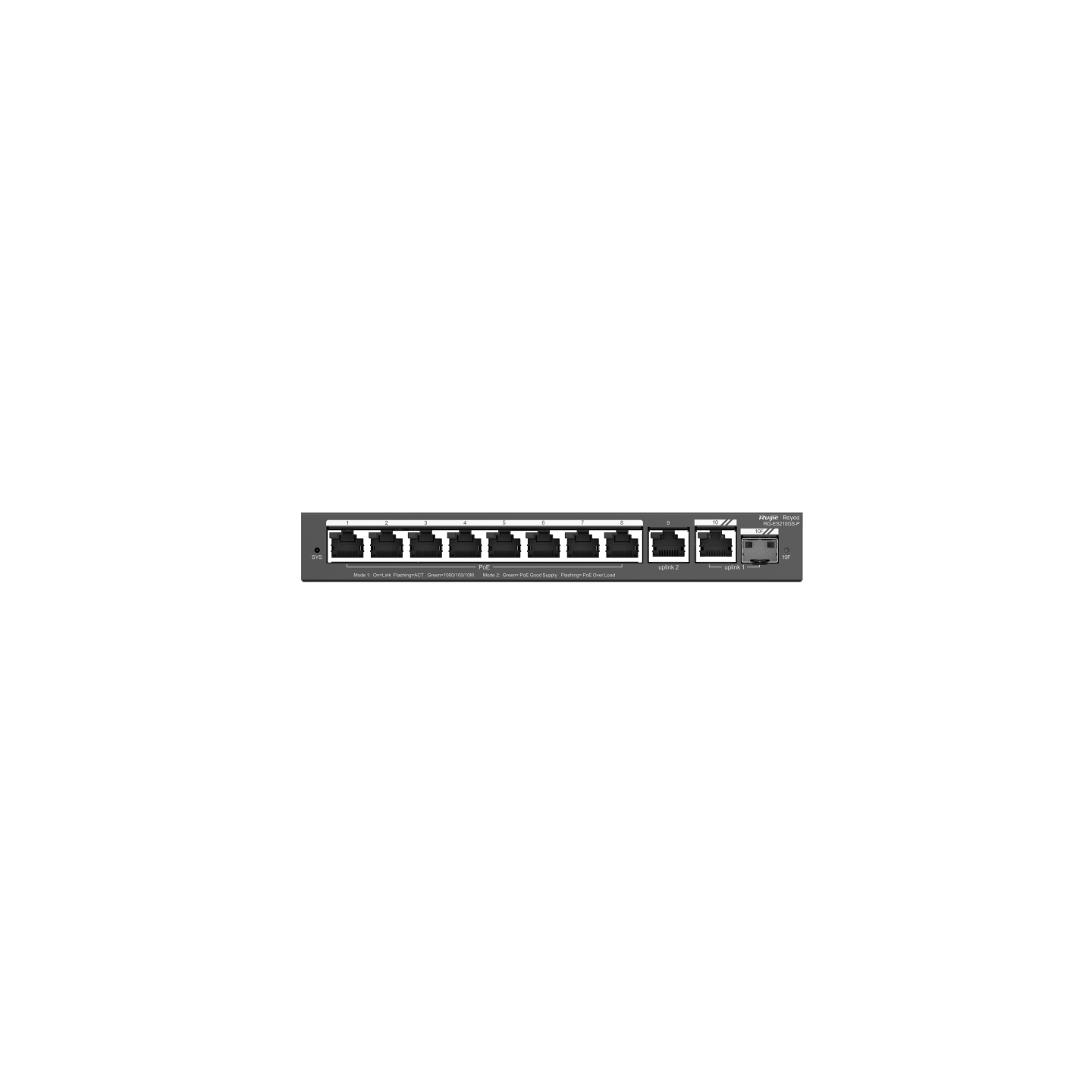  8 Port Gigabit Poe, 2 Port Gb Rj45/1 Sfp Combo Uplink Smart Poe Switch
