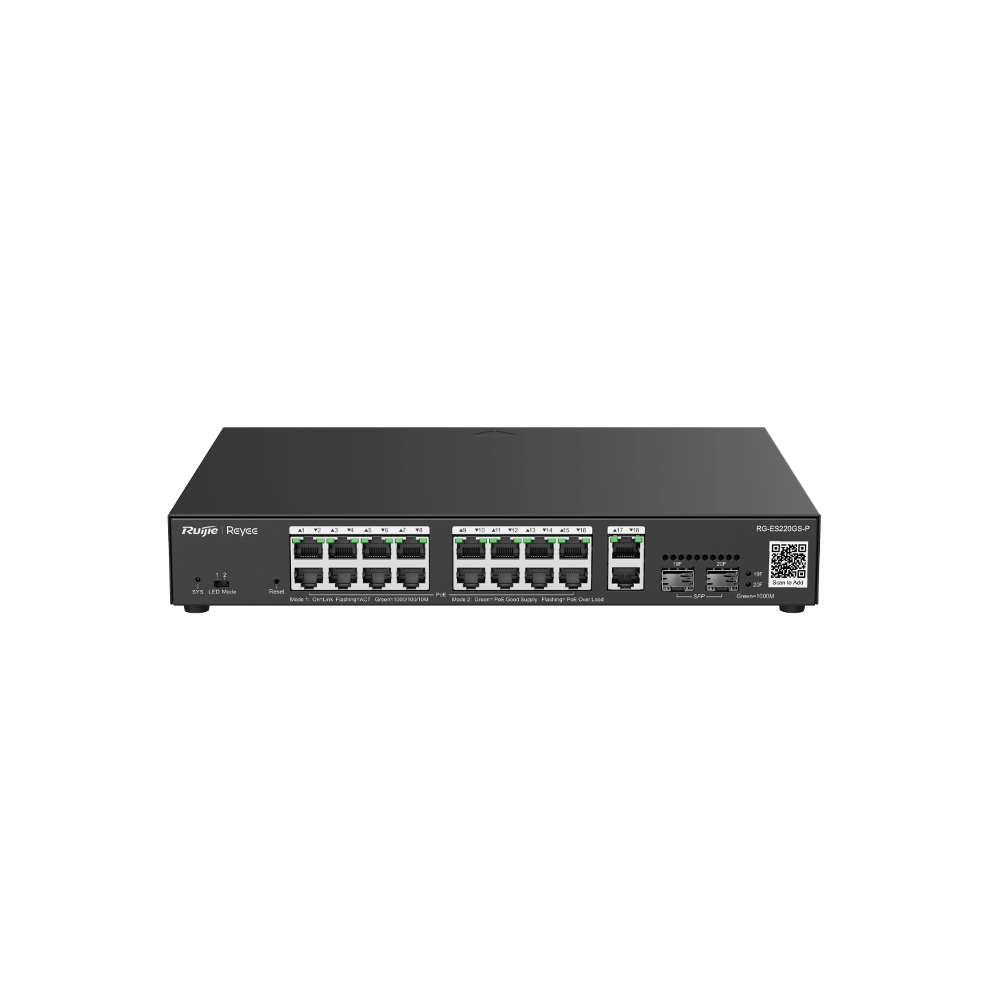  16 Port Gigabit Poe, 2 Port Gb Rj45, 2 Sfp Slots Smart Poe Switch