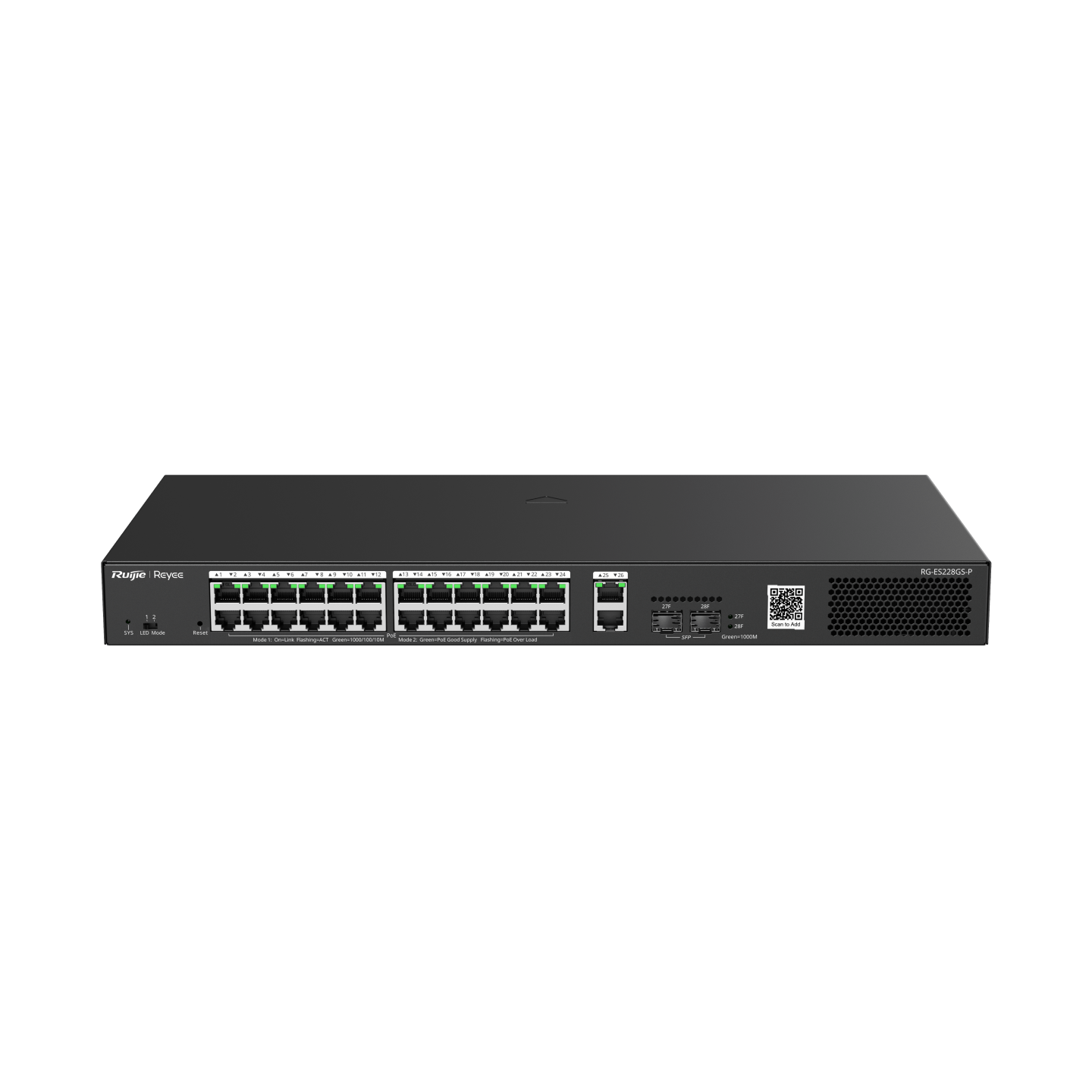  28 Port Gigabit Poe, 2 Port Gb Rj45, 2 Sfp Slots, Smart Poe Switch