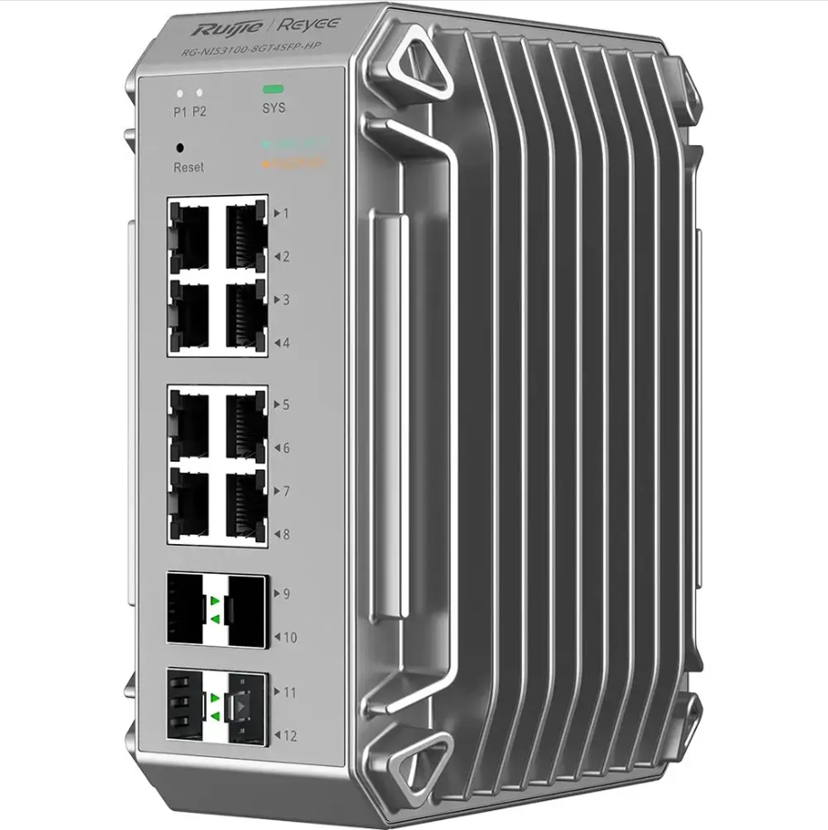  8 Port Gigabit Poe+, 4 Sfp Uplink Port Yönetilebilir Endüstriyel Switch
