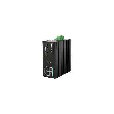 4 x 10/100/1000 + 2 x SFP Fiber Uplink Industrial PoE Switch with 4Port PoE / Toplam 6 Port Yönetilemez - 1