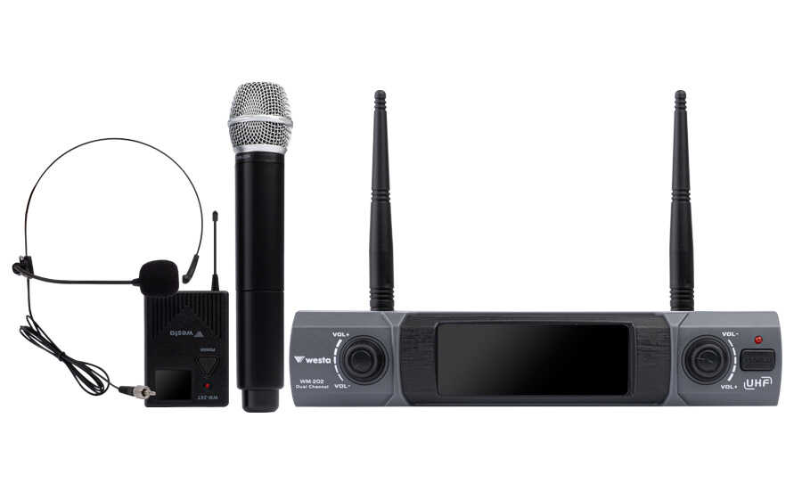  Westa 2 Kanal Uhf El + Yaka (headset) Mikrofon Seti