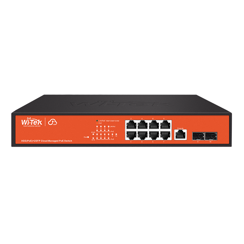 Wi-Tek - 8 Port Gigabit Poe +2SFP Port Yönetilebilir Switch