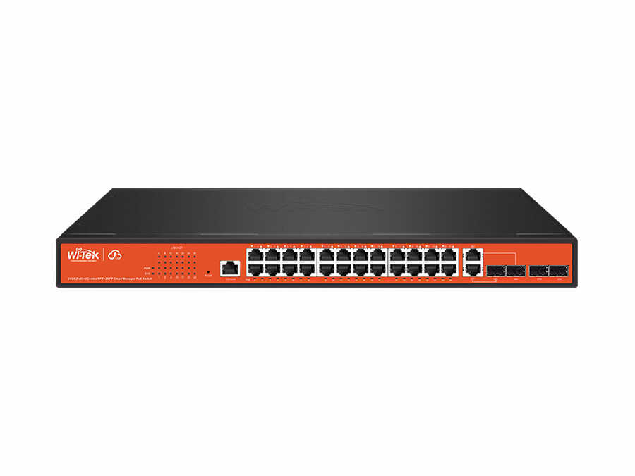  24ge+2combo Sfp+2sfp 802.3af/at Cloud L2 Managed Poe Switch