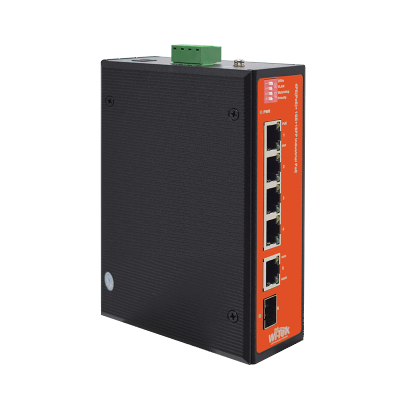 4 x 10/100 + 1 x 10/100/1000 + 1 x SFP Fiber Uplink Industrial PoE Switch with 4Port PoE / Toplam 6Port Yönetilemez - 1