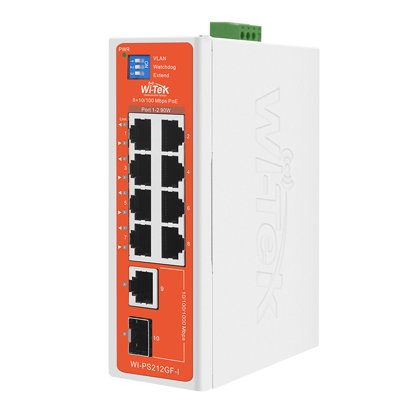  8 X 10/100 + 1 X 10/100/1000 + 1 X Sfp Fiber Uplink Industrial Poe Switch With 8port Poe / Toplam 10port Yönetilemez