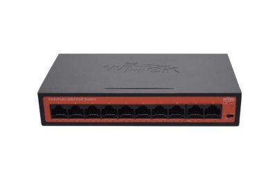 8 Port Gigabit PoE, 2 Port GE Uplink Port Switch - Watchdog + 65W + 250M
