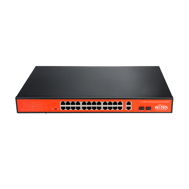 Wi-Tek - 24 Port Poe 250Mt. Mesafe Switch