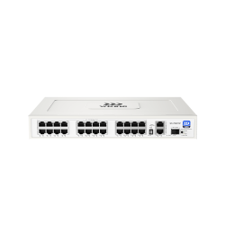 24 Port Megabit PoE, 2 Port Gigabit Uplink, 1 SFP Port Switch